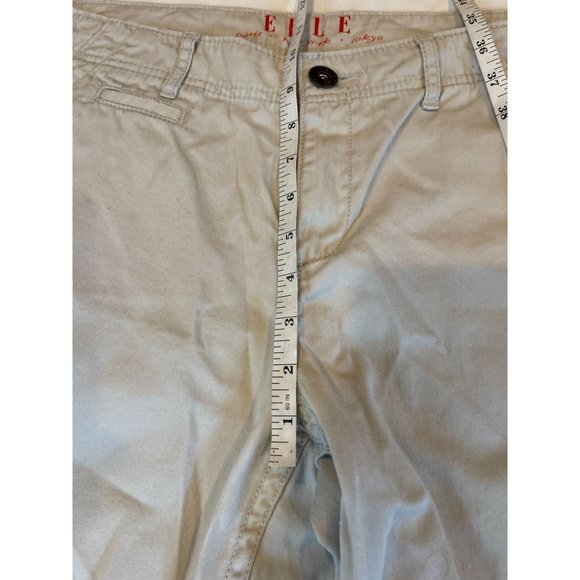 Elle Women Chino Pant 100% Cotton Mid Rise Flat Front Gray Size 14 - Picture 5 of 10